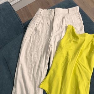 Abercrombie linen pants and bodysuit